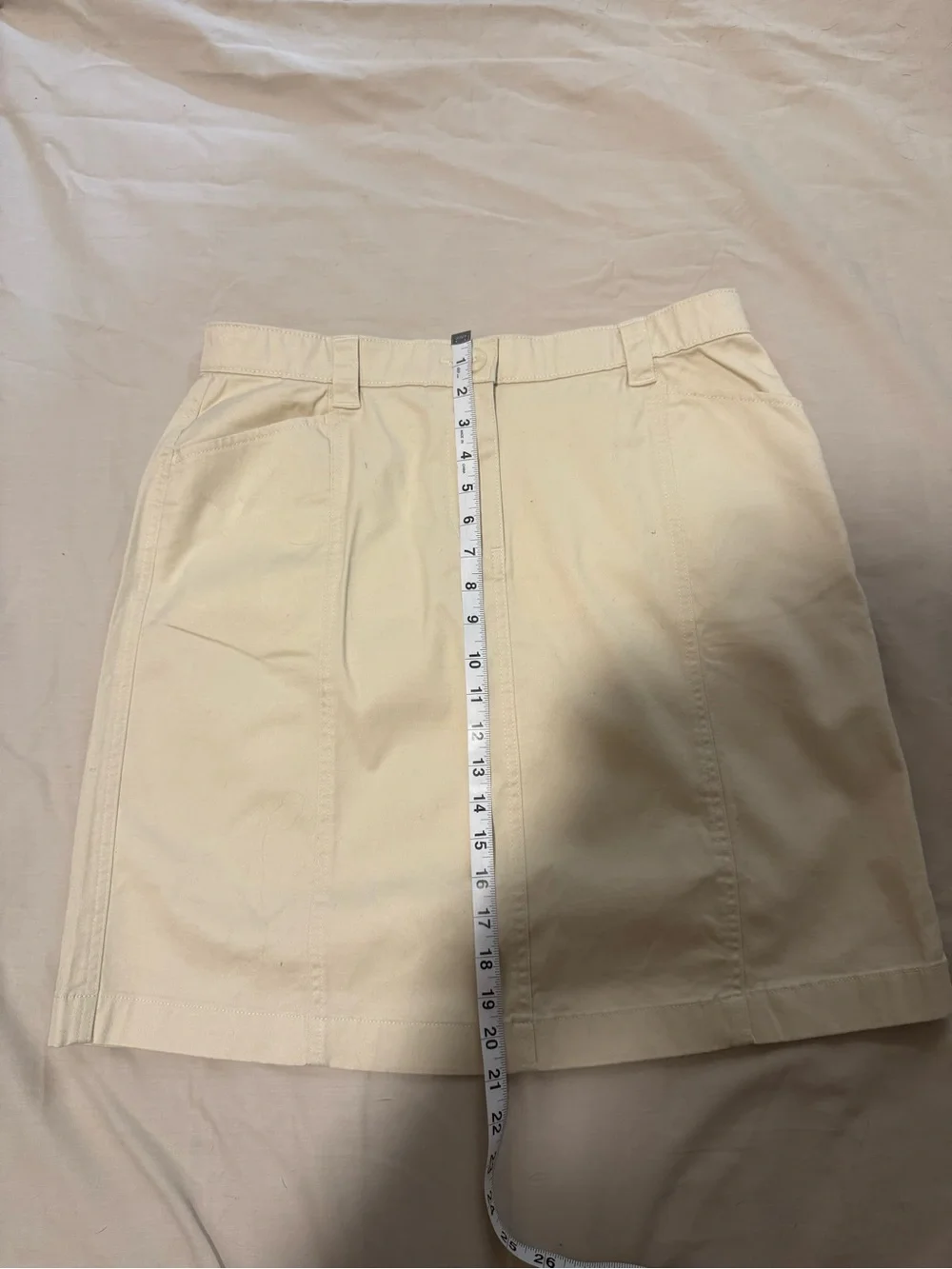 L.L.Bean Classic Fit Khaki Cotton Skirt Size 14 Petite